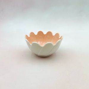 Scalloped Edge Floral Trinket Bowl